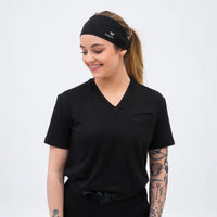 'Van' Relaxed Fit V-Neck Top · Black