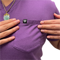'Carly' Fitted V-Neck Top · Sugar Plum