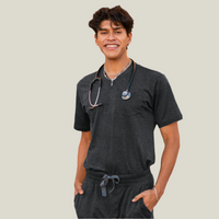 'Blackburn' V-neck Top · Charcoal