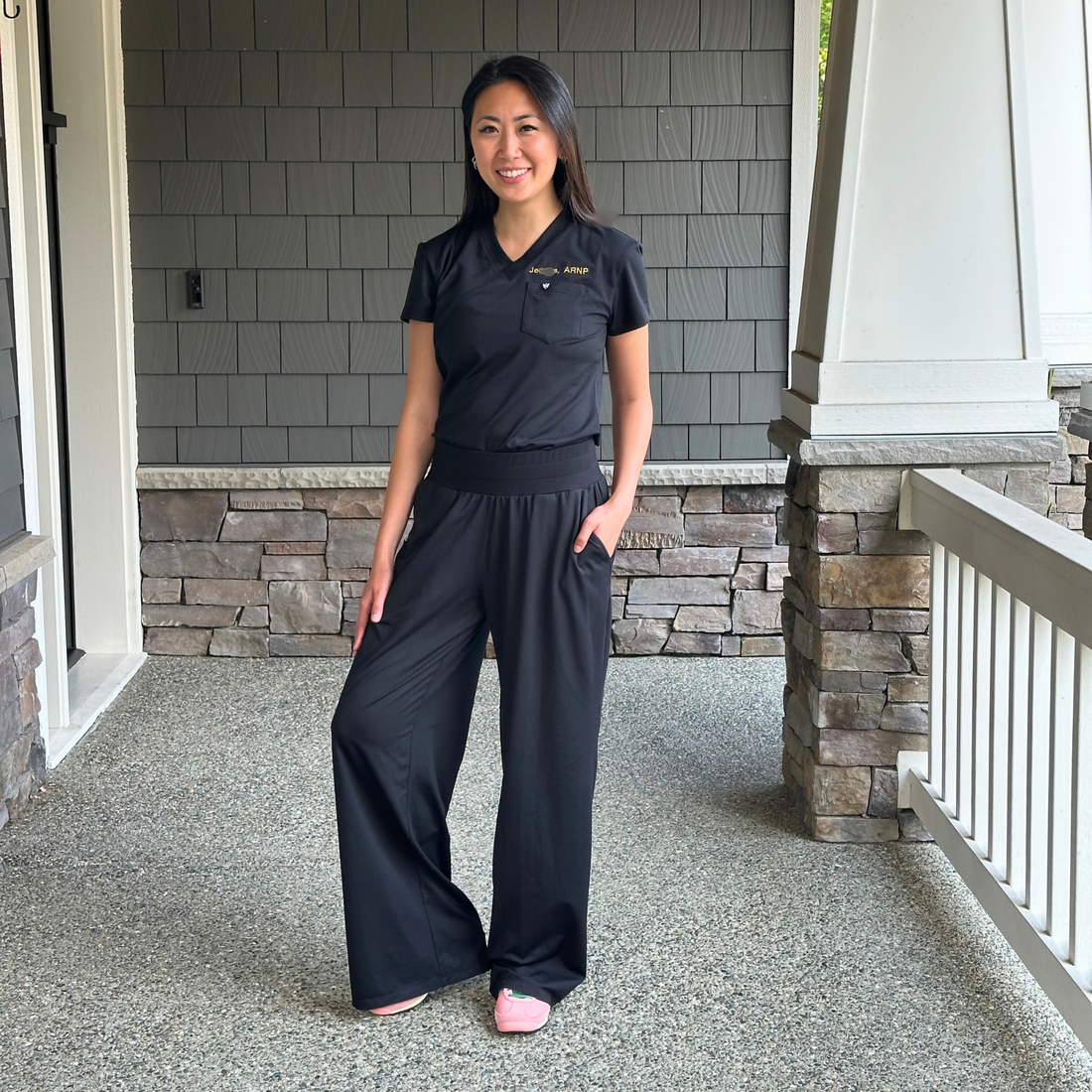 ‘Effortless’ Lightweight Wide Leg Pant · Black