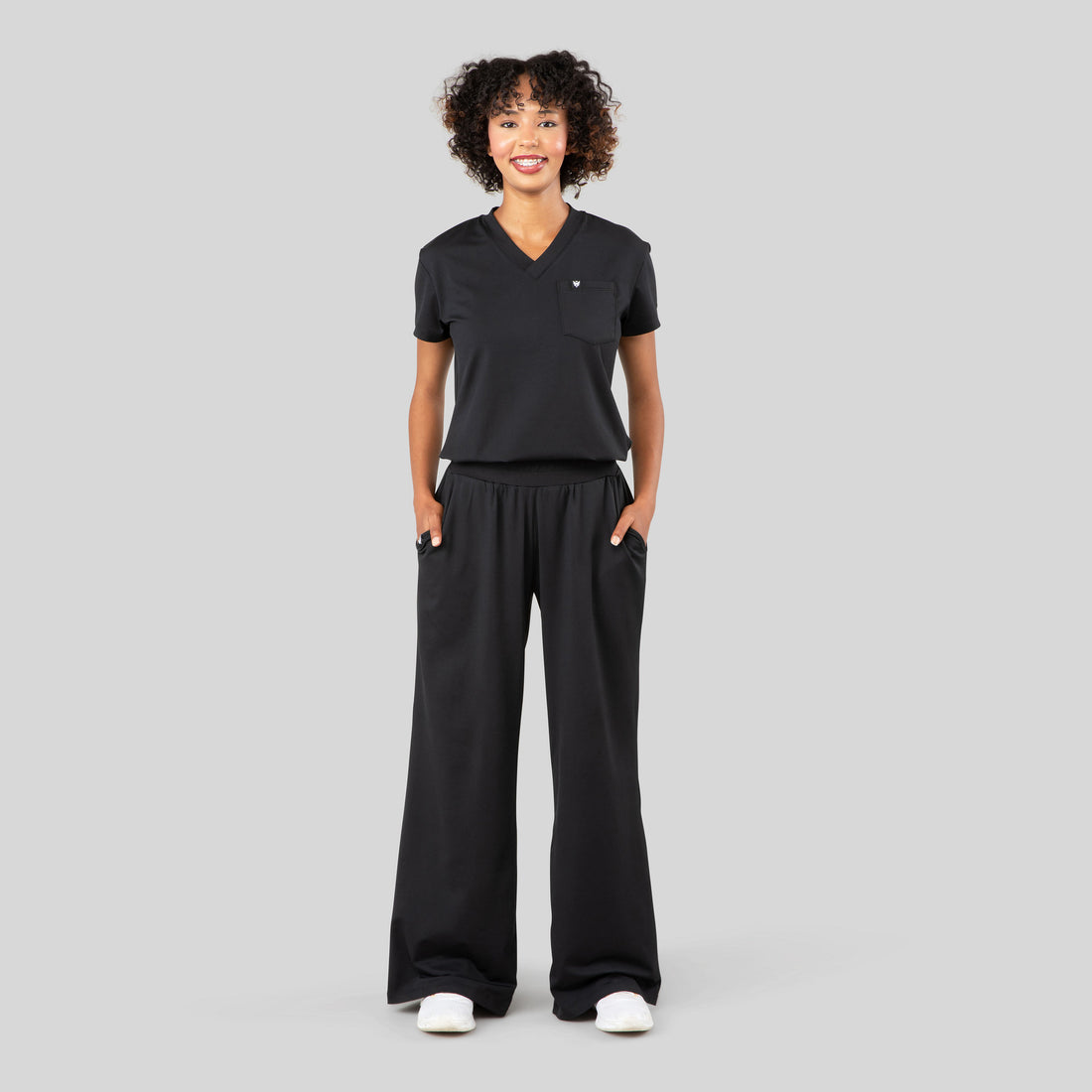 ‘Effortless’ Lightweight Wide Leg Pant · Black